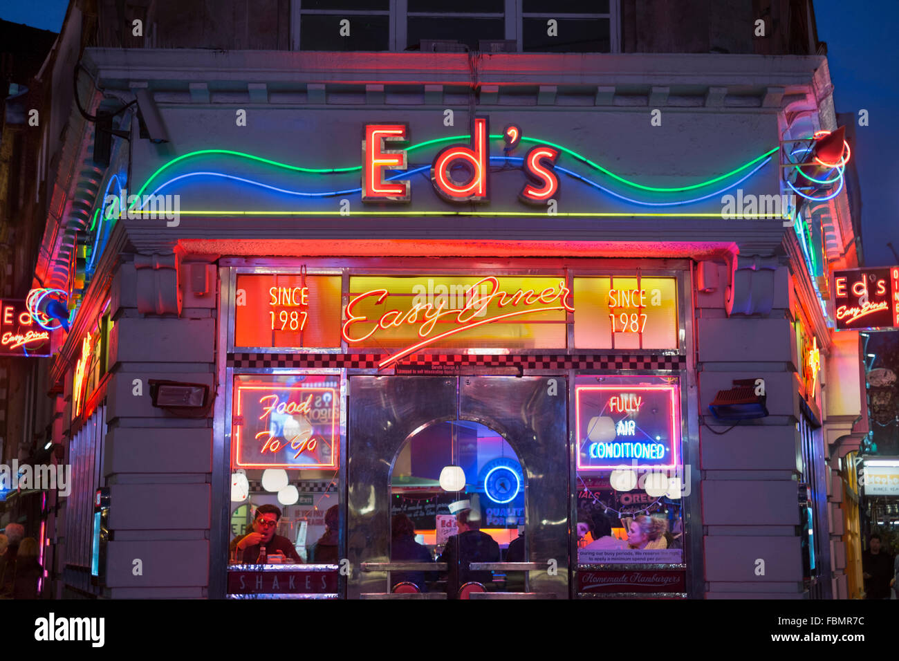 Ed es einfach Diner. Amerikanisches Restaurant Soho London UK Stockfoto