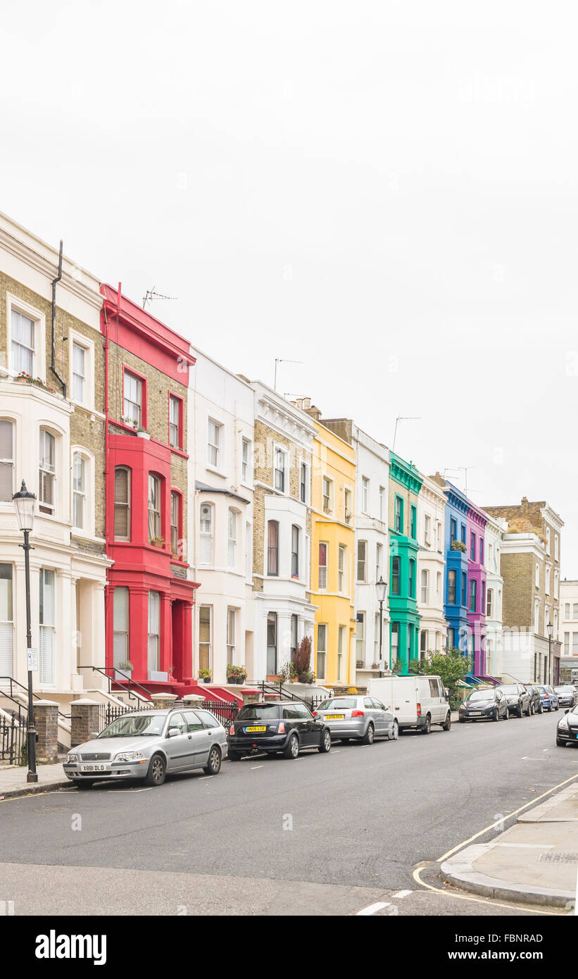 bunte Fassaden, Lancaster Road, Notting Hill, London, england Stockfoto