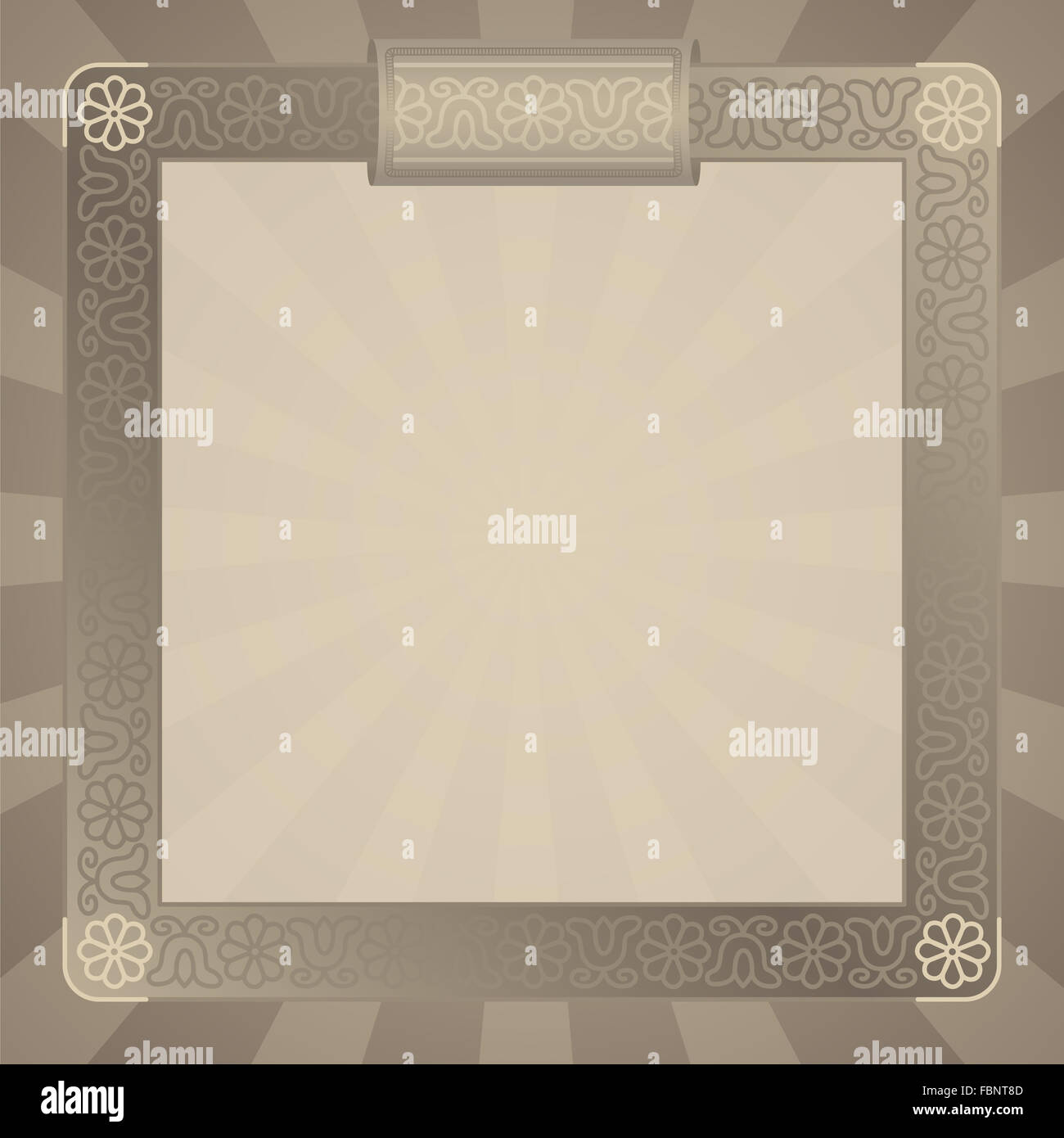 floraler Hintergrunddesign mit Volkskunst Inspiration für Postkarte Einladung oder Ankündigung Stockfoto