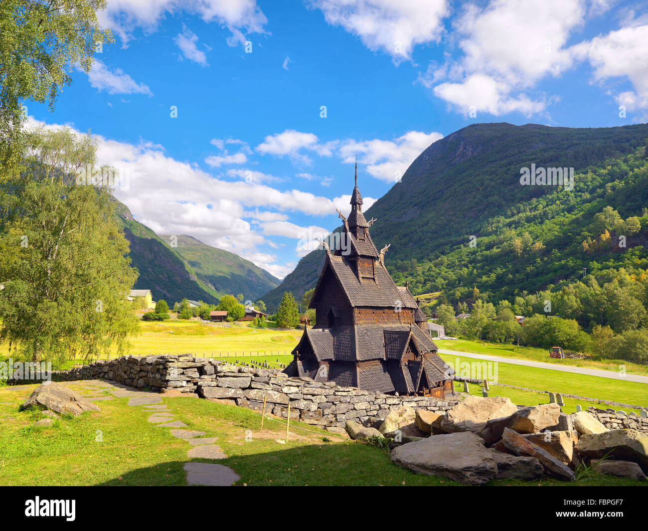 Borgund Stabkirche, Norwegen Stockfoto