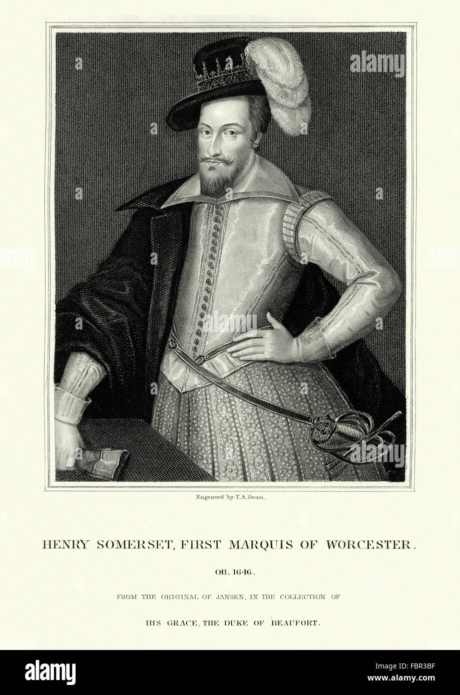 Henry Somerset, 1. Marquess of Worcester 1577 bis 1646 englische Aristokrat war ein prominenter und finanziell wichtig Roya Stockfoto