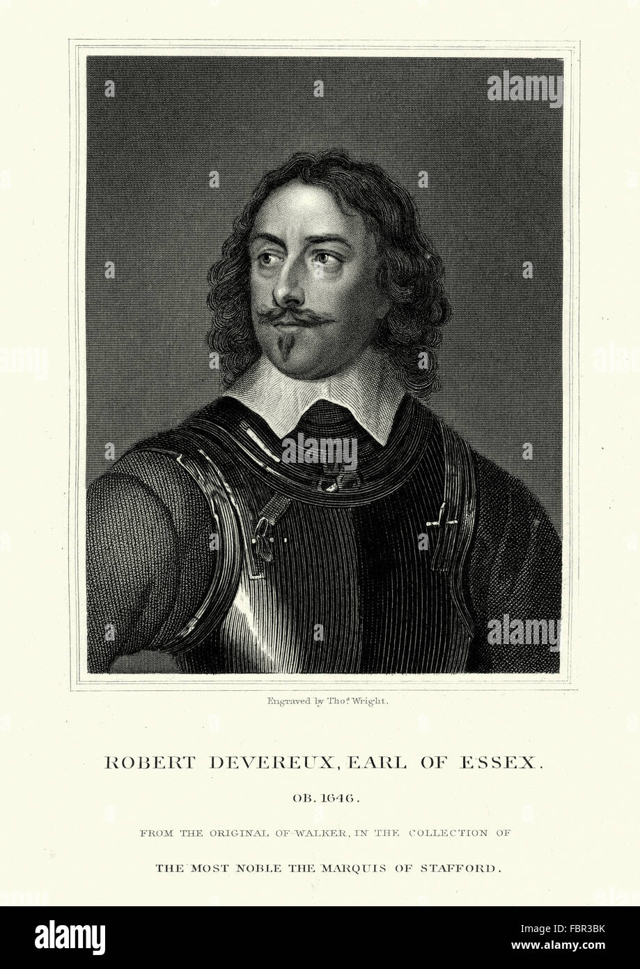 Robert Devereux, 3. Earl of Essex 1591 bis 1646 eine englische Parlamentarier und Soldat. Mit dem Beginn des englischen Bürgerkrieges Stockfoto