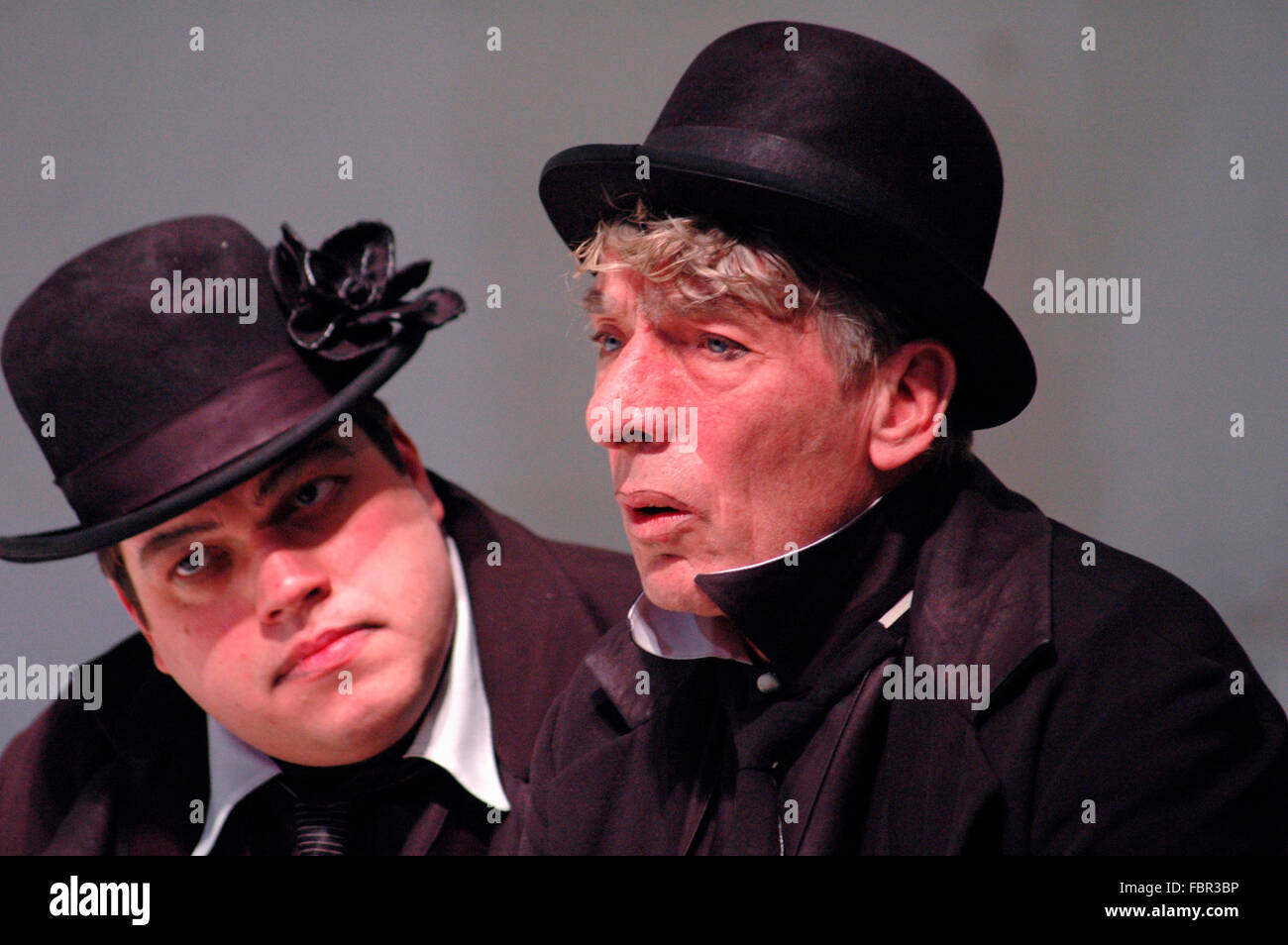 Axel Werner, Michael Rothmann - Theaterproduktion "Warten Auf Godot" (von Samuel Beckett, Regie: George Tabori), Berliner Ensemb Stockfoto
