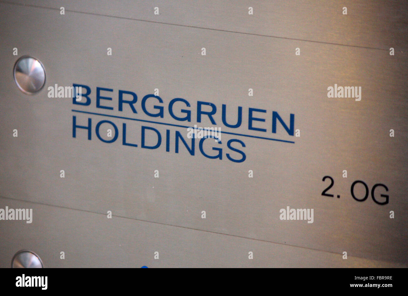 Markenname: "Berggruen Holdings", Berlin. Stockfoto