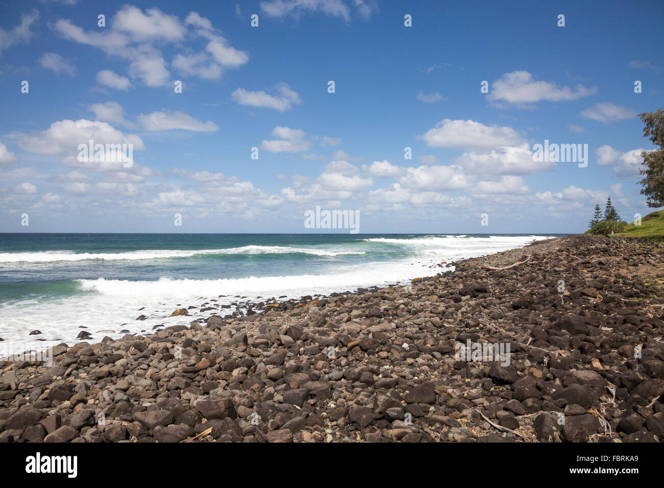 Küste bei Lennox Head, beliebte Surfen spot, nördlichen New South Wales, Australien Stockfoto