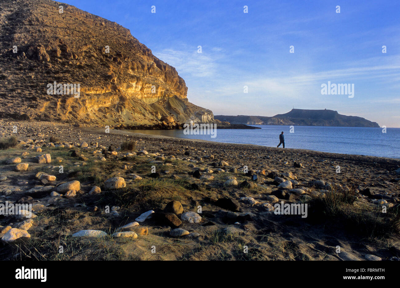 "Cala del Plomo´. Strand in der Nähe von Agua Amarga. Cabo de Gata-Nijar Natural Park. Biosphären-Reservat, Provinz Almeria, Andalusien, Spanien Stockfoto