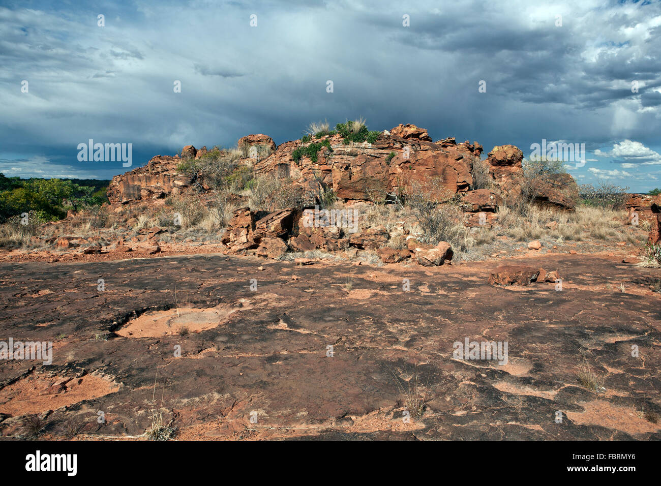 Zeigen Sie auf der Oberseite der Waterberg Plateau-Namibia an Stockfoto