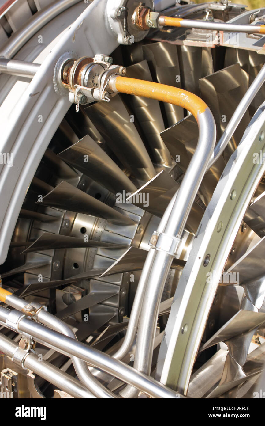 Flugzeug Jet-Engine klingen closeup Stockfoto