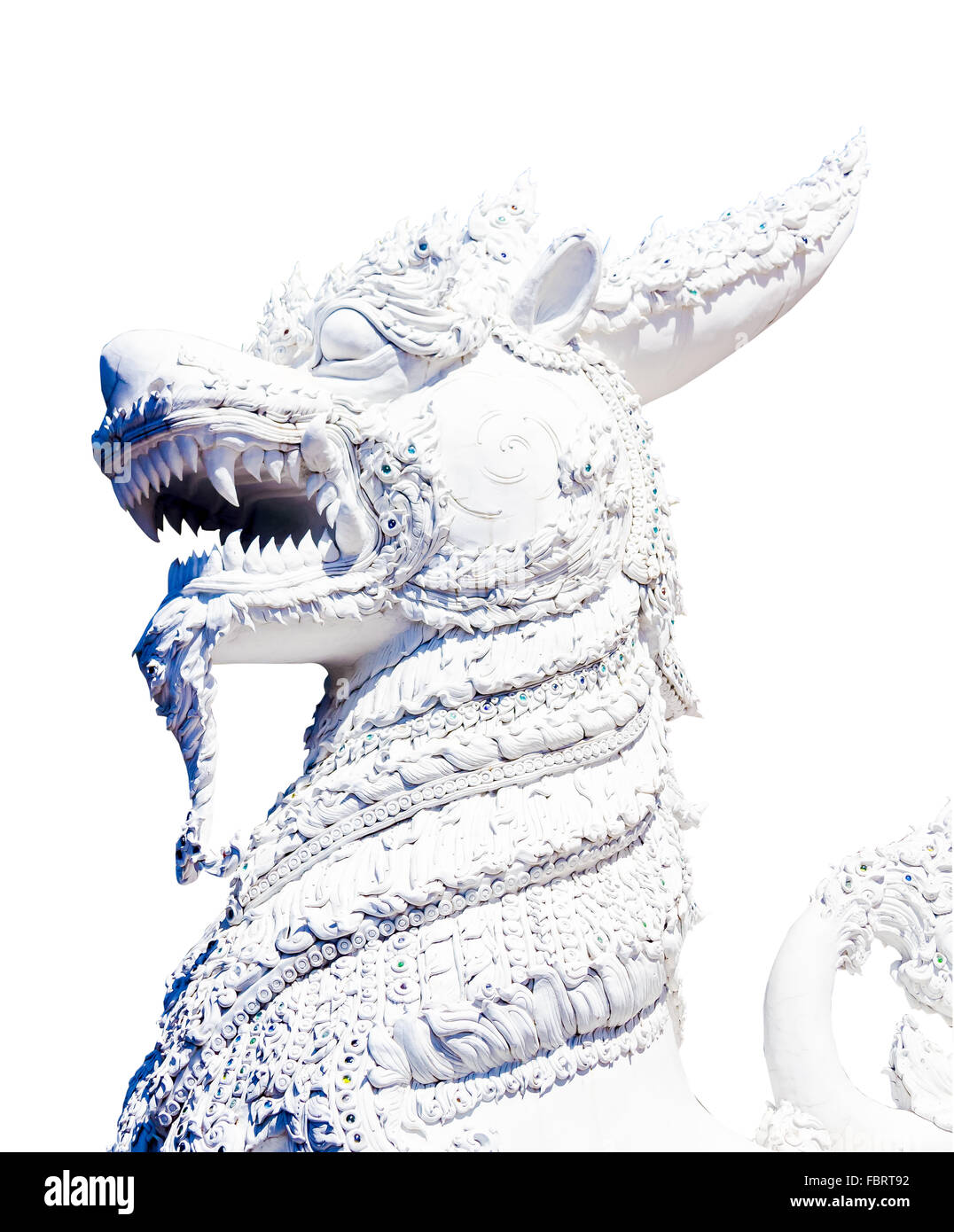 Statue des imaginären Kreaturen isoliert auf weißem Hintergrund Stockfoto