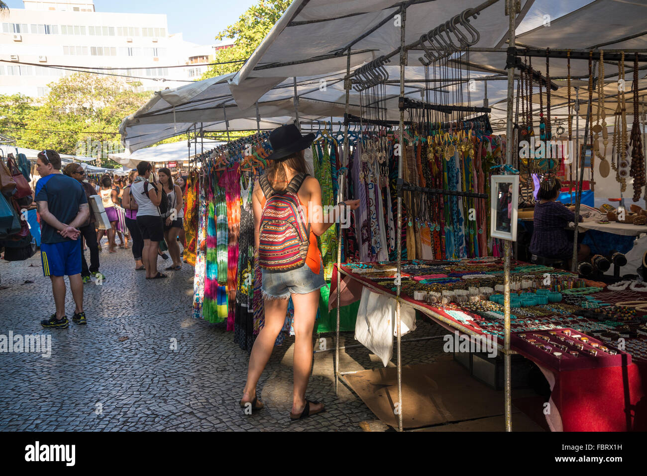 Ipanema Hippie-Markt, Rio De Janeiro, Brasilien Stockfoto