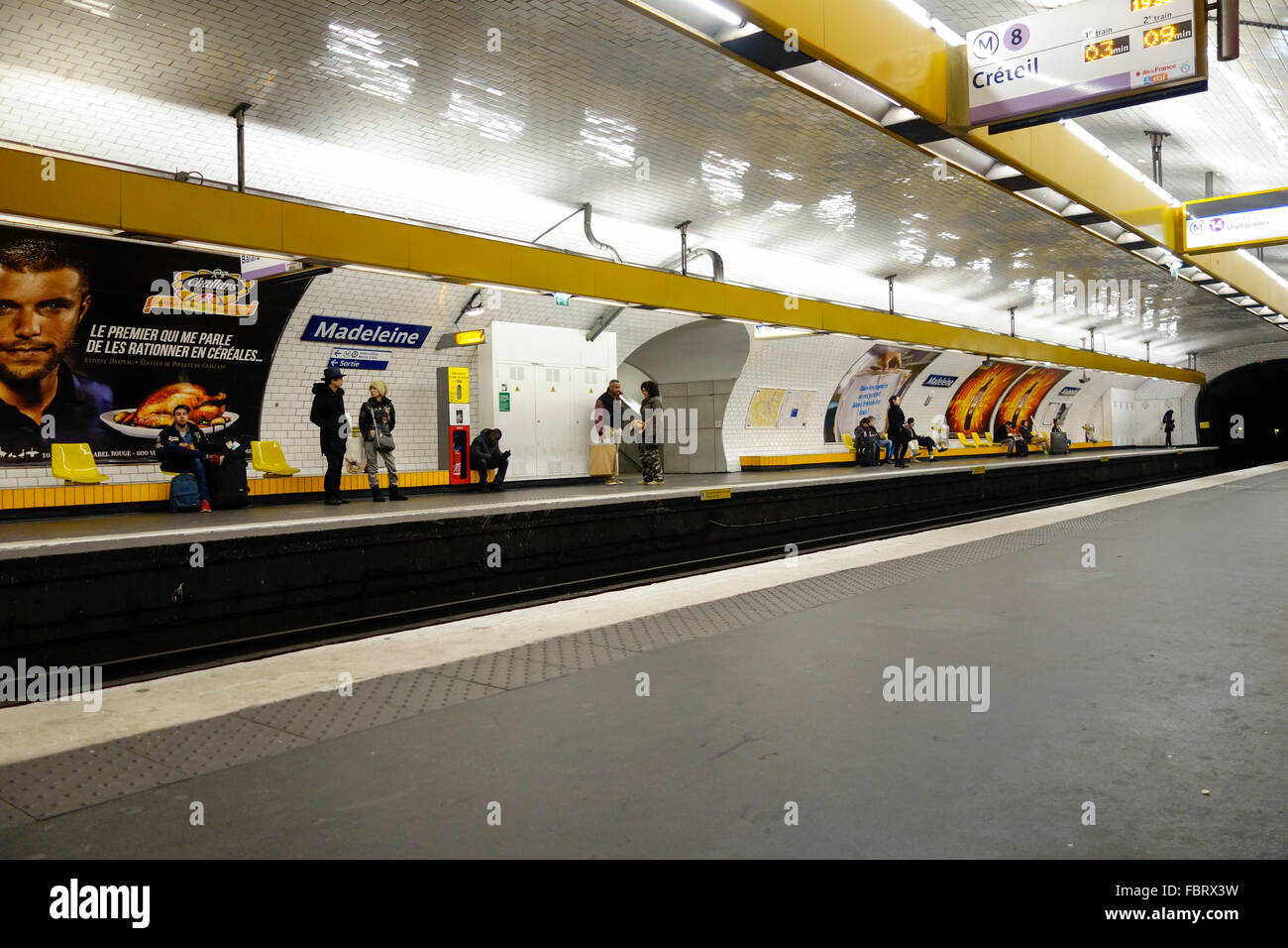 Metro-Station Madeleine von Paris. Frankreich. Stockfoto