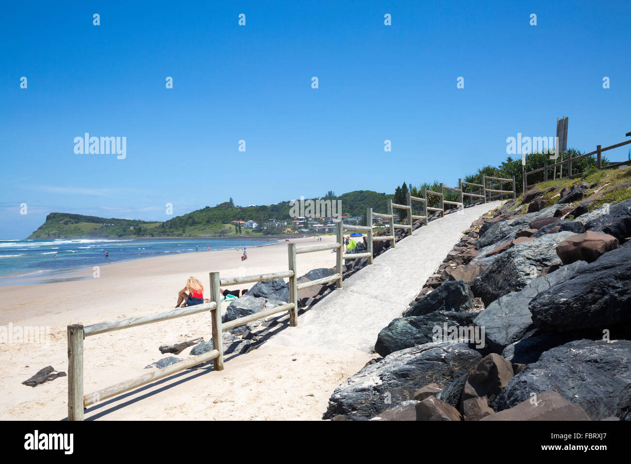 Lennox Head und sieben Meile Strand an der Küste von New South Wales, Australien Stockfoto