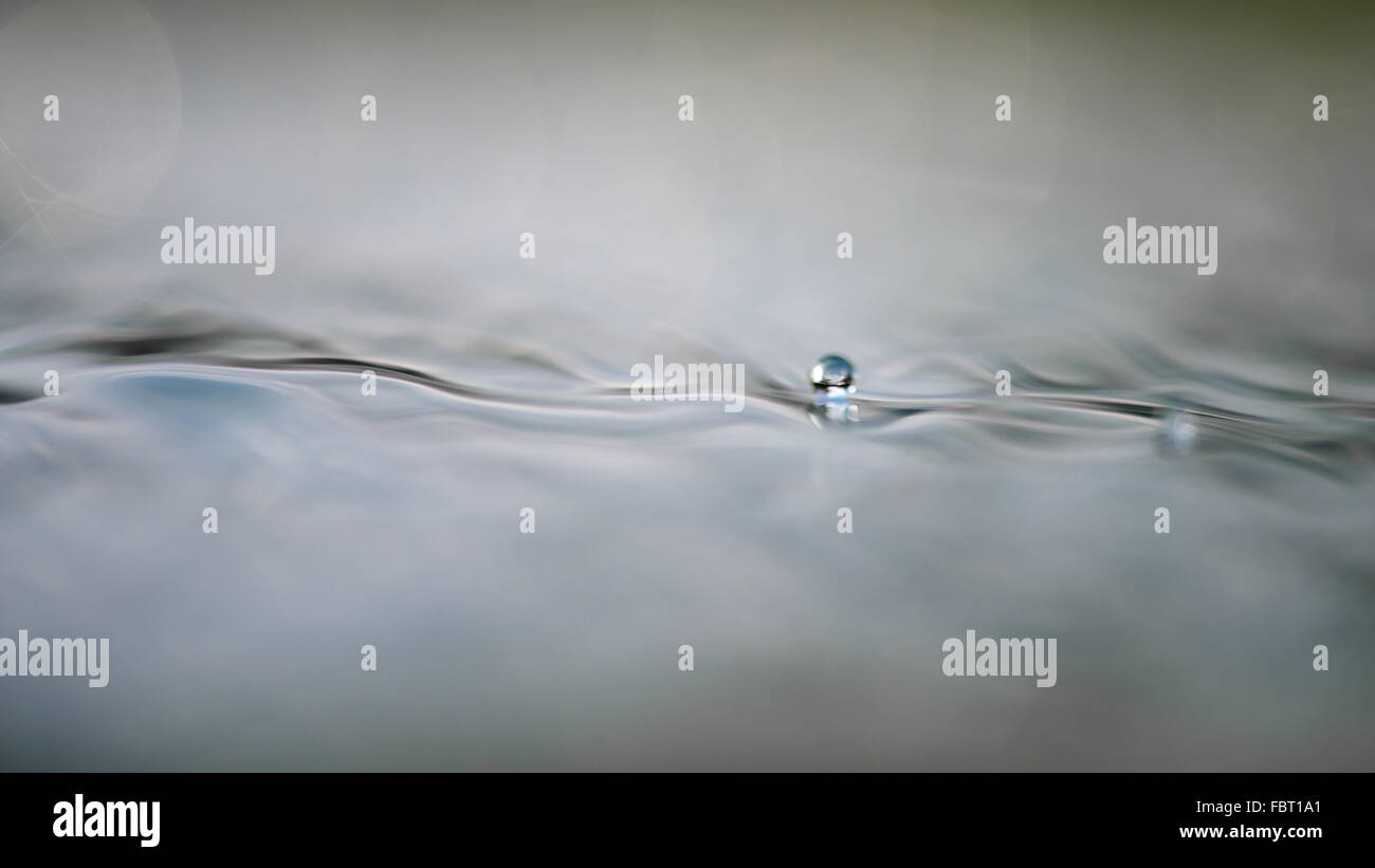 Tropfen auf der Wasseroberfläche Stockfoto