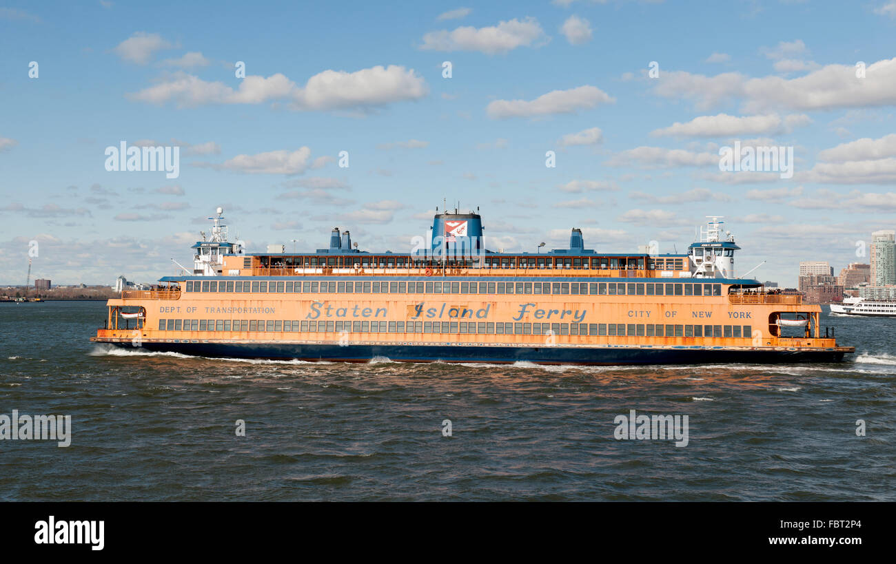 Staten Island Ferry, "John F Kennedy", New York, NY, Vereinigte Staaten von Amerika. Stockfoto