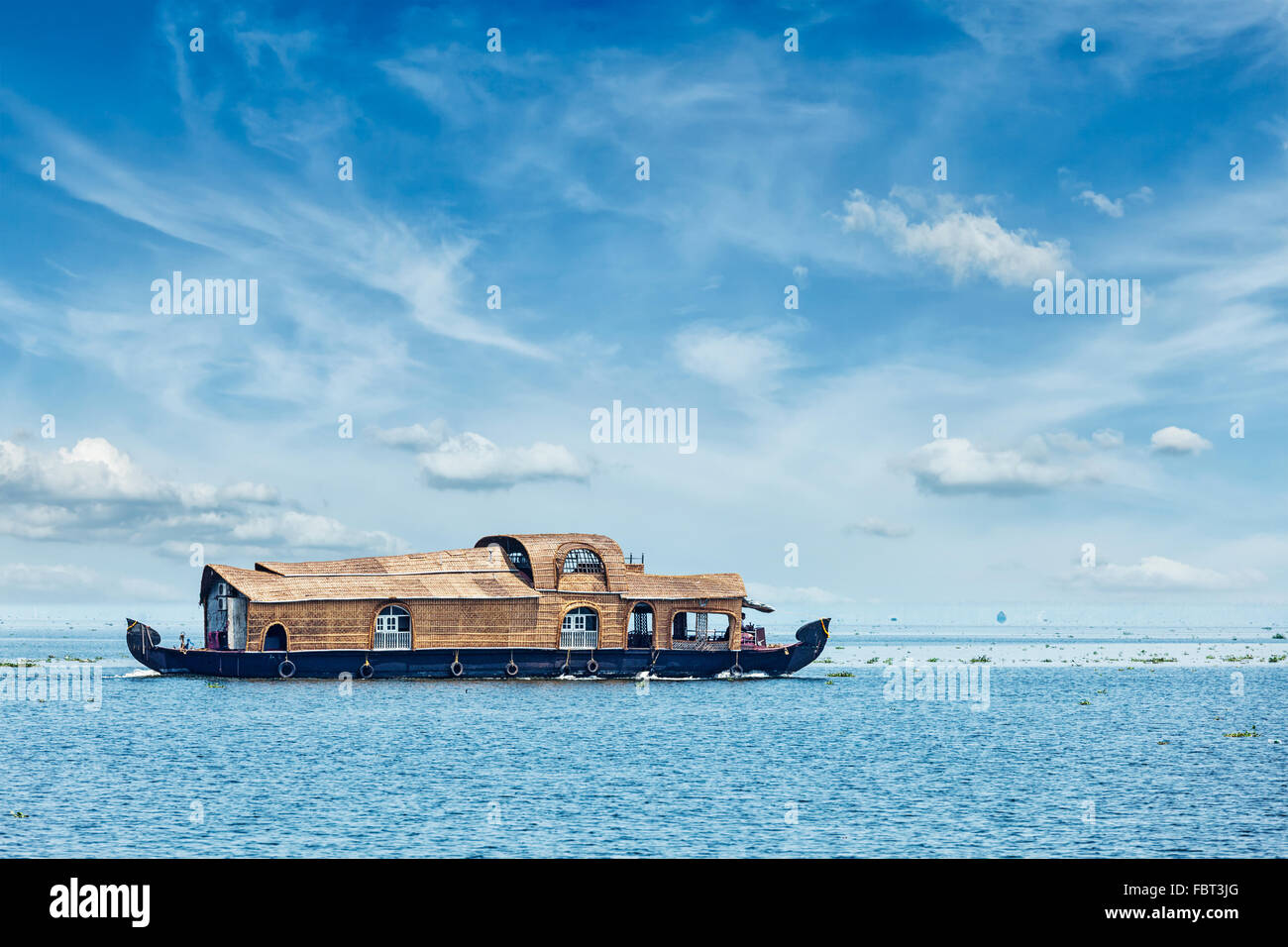 Hausboot in Kerala, Indien Stockfoto
