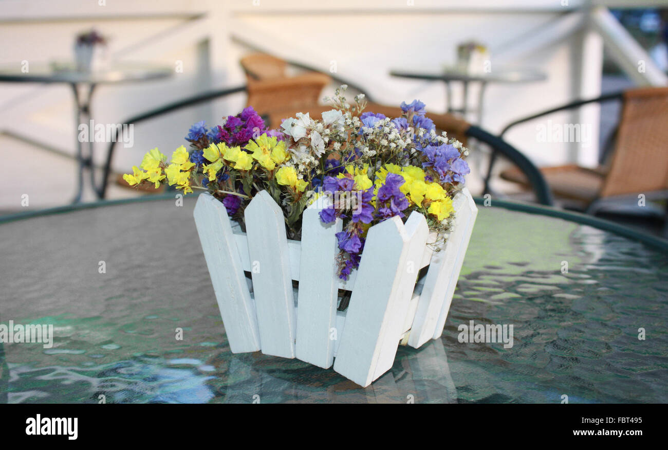 Schöne Dekoration des Sommer-Café. Stockfoto