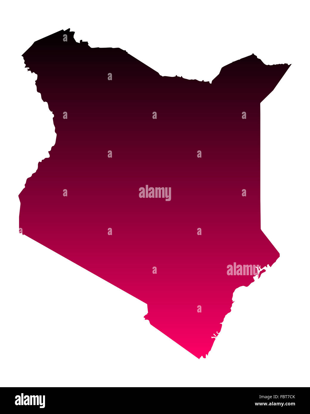 Karte von Kenia Stockfoto