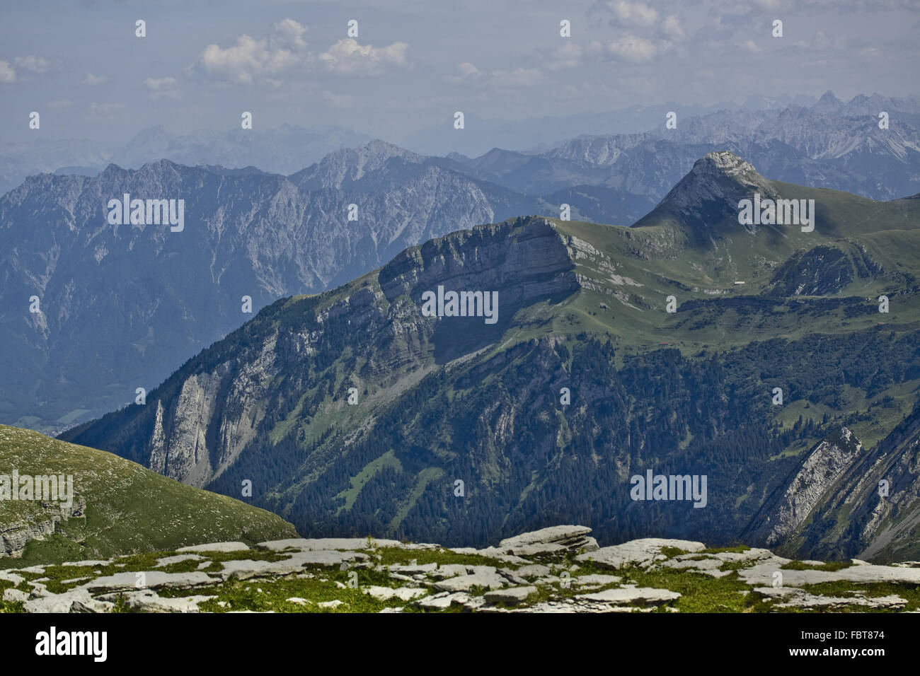 Blick vom Chäserrugg, Schweiz Stockfoto