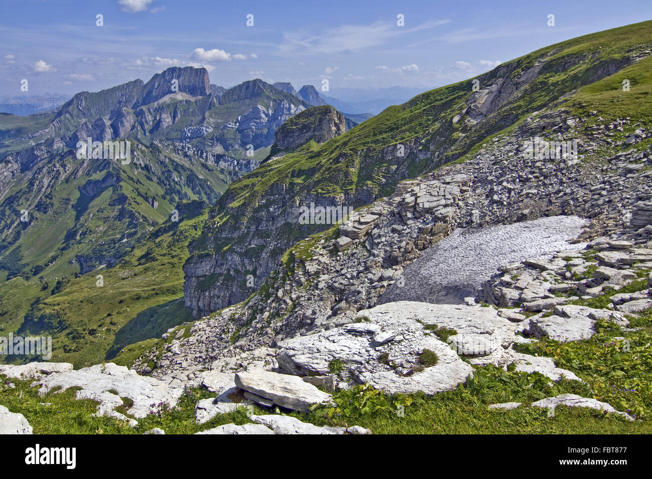 Blick vom Chäserrugg, Schweiz Stockfoto
