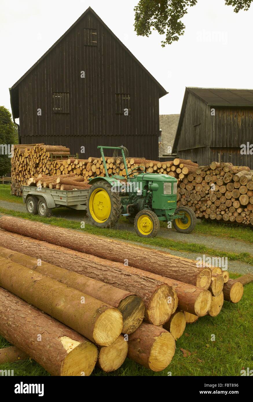 Auf dem hölzernen Platz Stockfoto