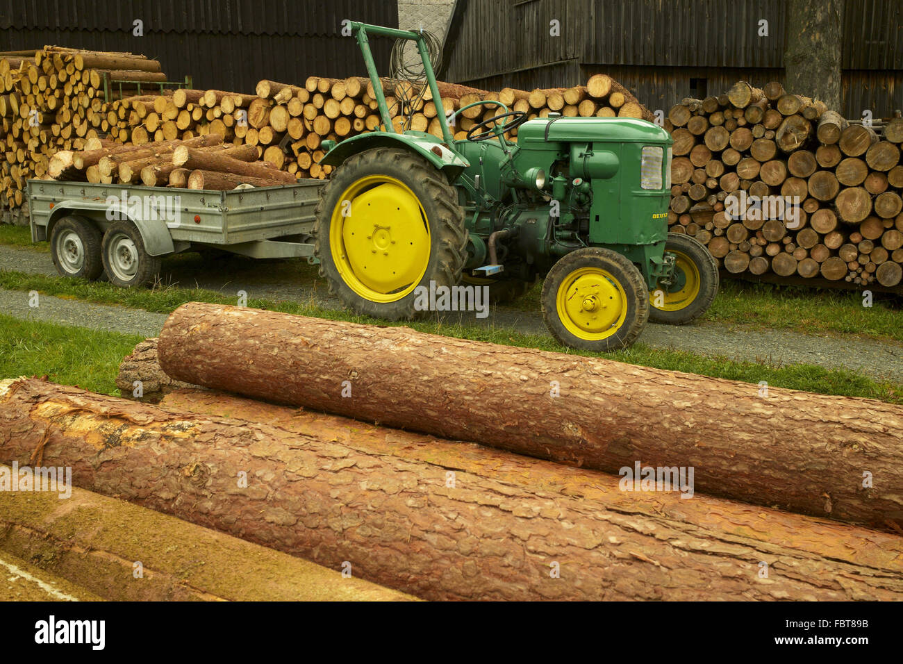 Auf dem hölzernen Platz Stockfoto