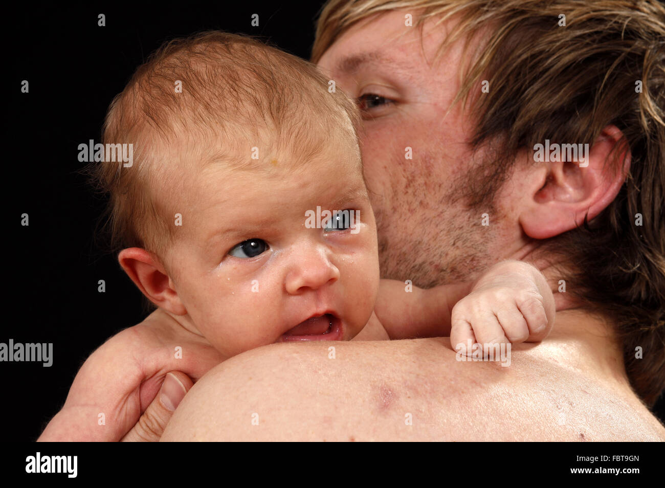 Vater mit seinem baby Stockfoto