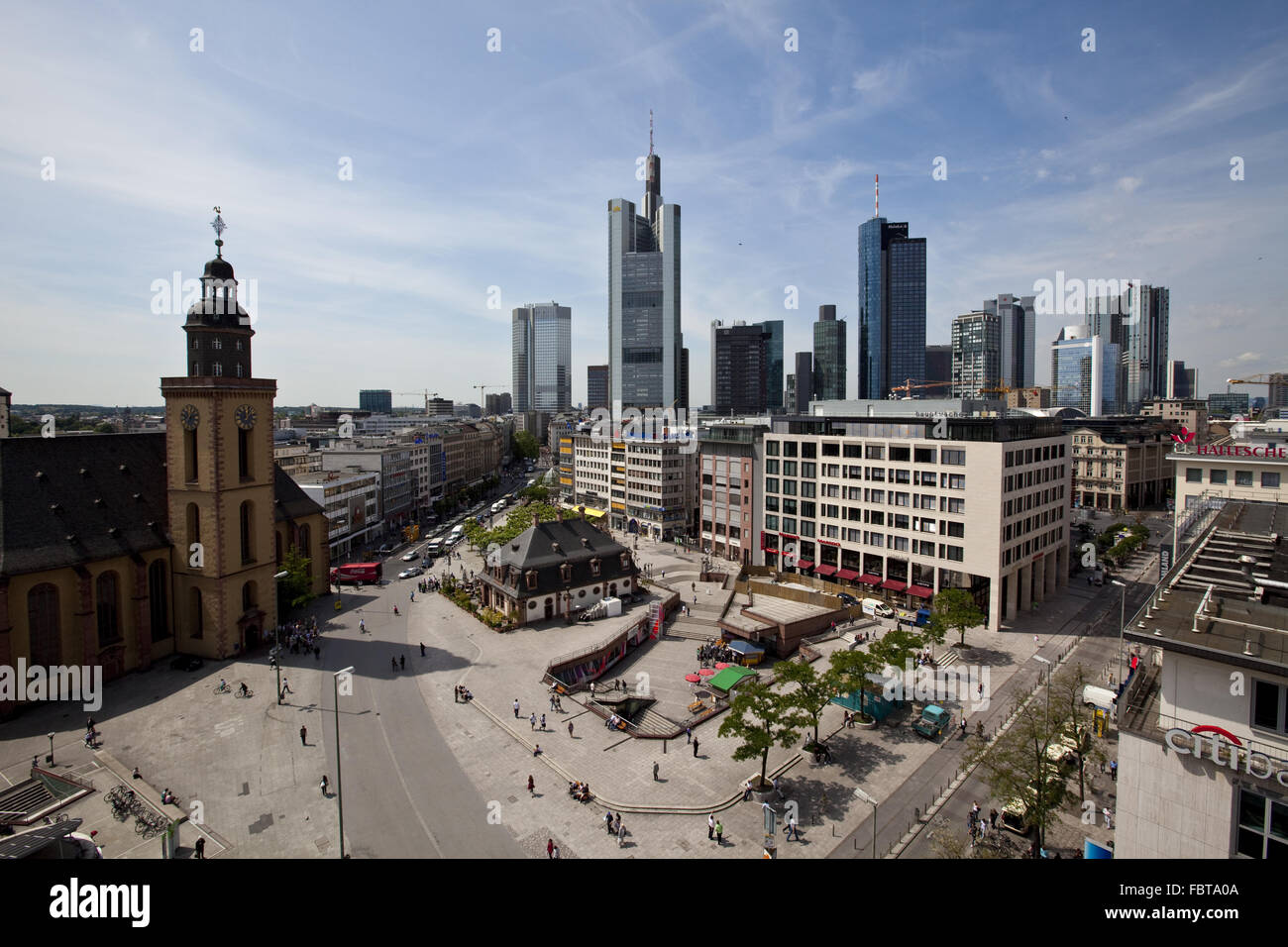 Schauen Sie sich das Bankenviertel Stockfoto