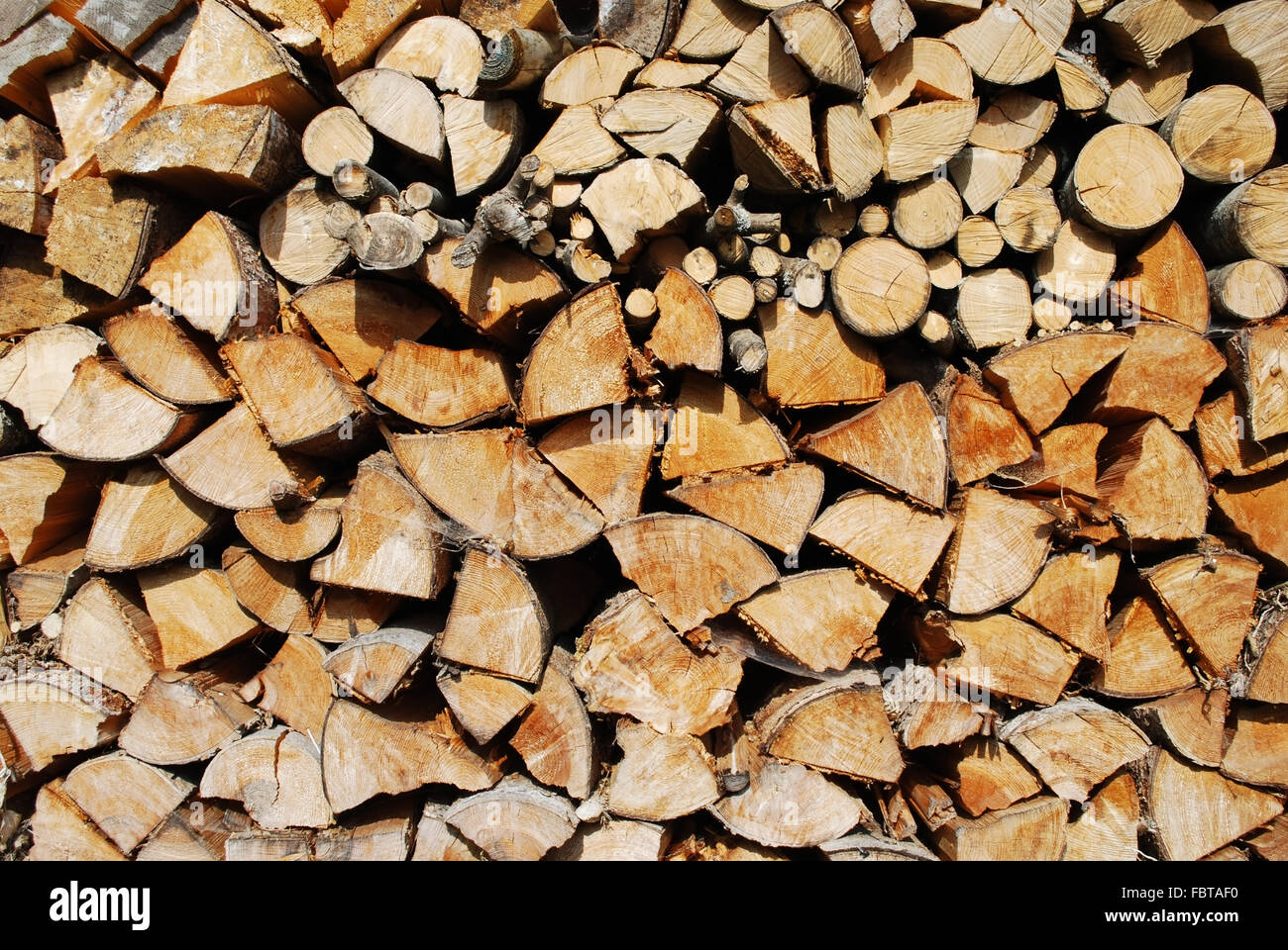 geschnittene Brennholz Stockfoto