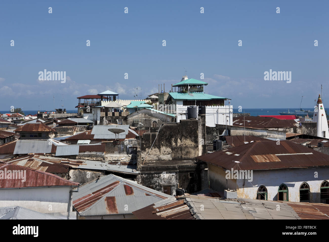Blick über die Dächer von Stonetown Stockfoto