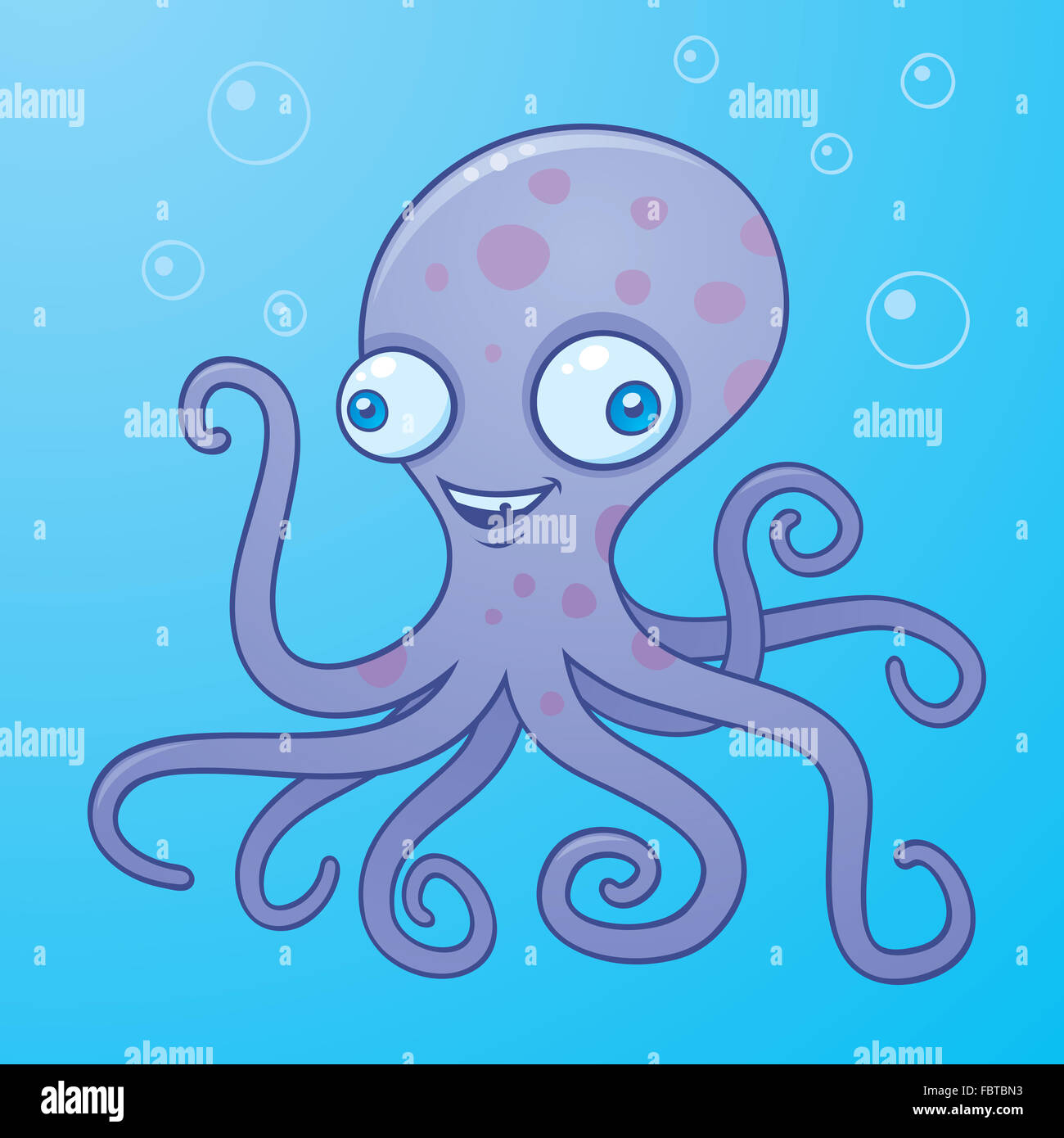 Dumme Octopus Cartoon Stockfoto