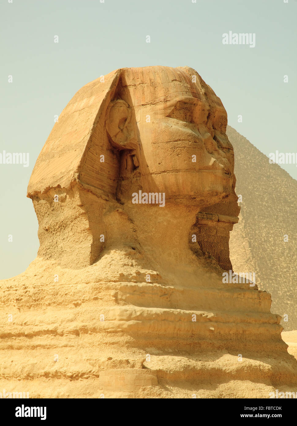 Smoggy Ansicht der Sphinx von Gizeh bei Kairo in Ägypten Stockfoto