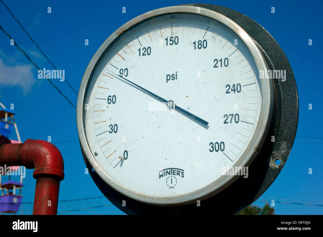 eine antike Dampf-Manometer Stockfoto