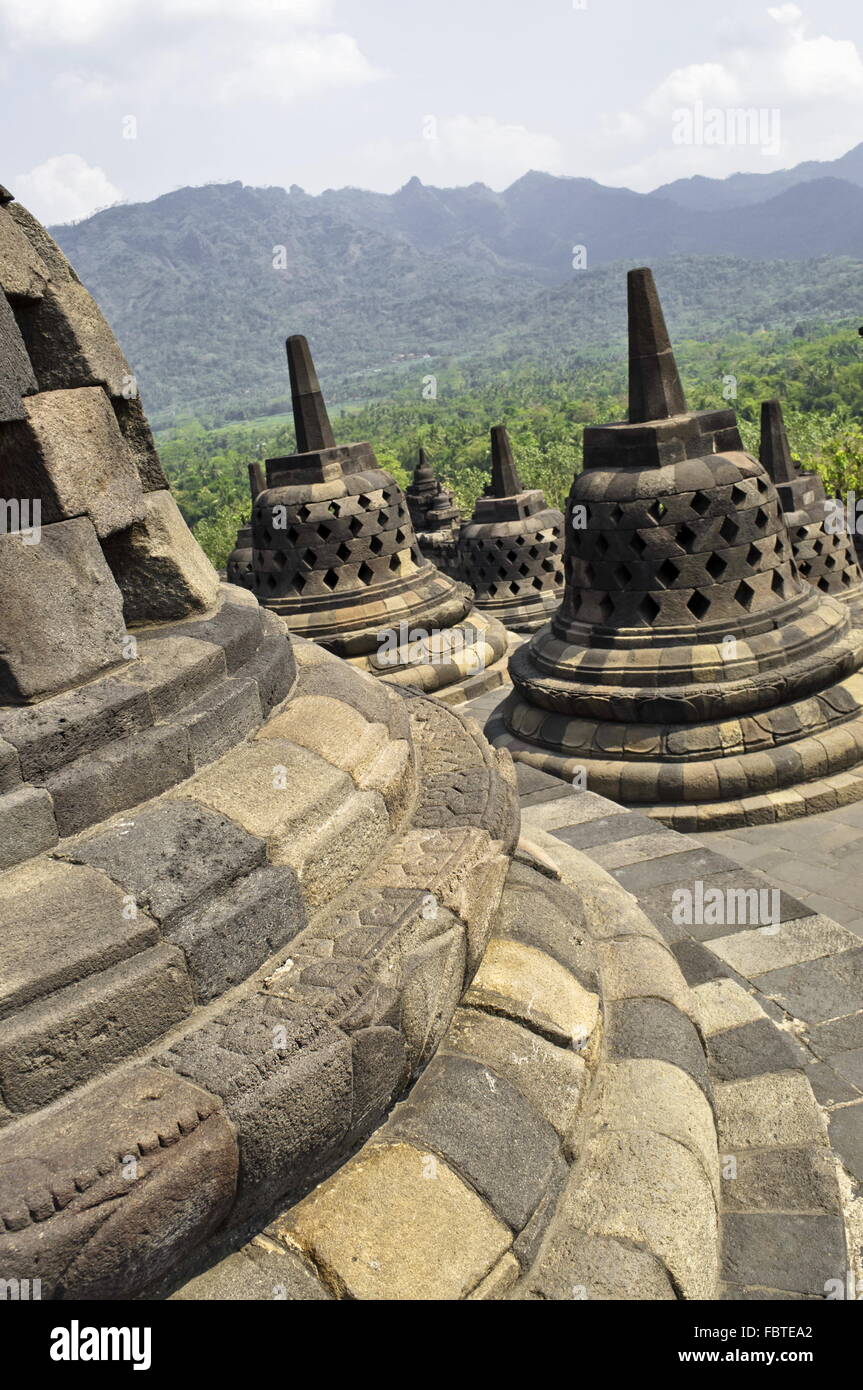 Borobudur-Detail Stockfoto