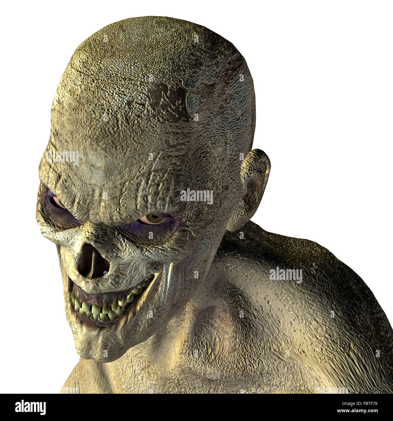 Zombie-Kopf mit bösen Blick Stockfoto