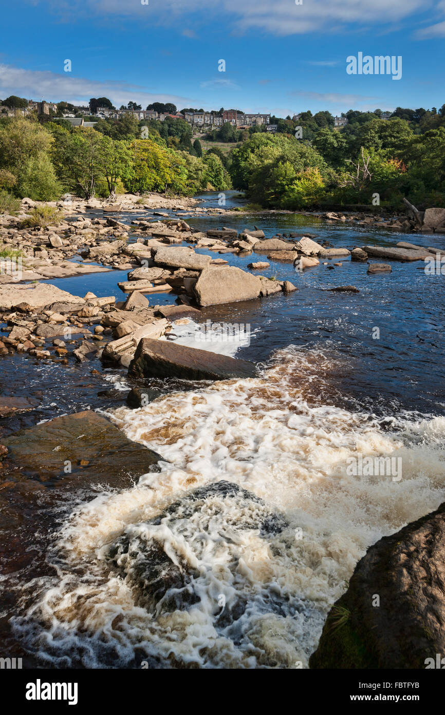 Fluß Swale fällt Richmond, North Yorkshire, England, UK Stockfoto