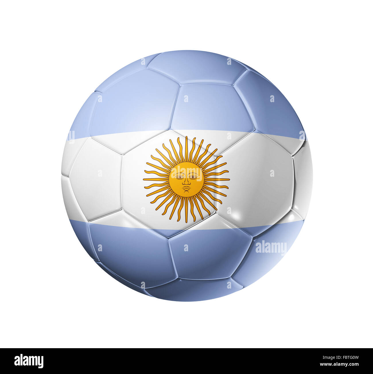 Fußball-Fußball-Ball mit Argentinien Flagge Stockfoto