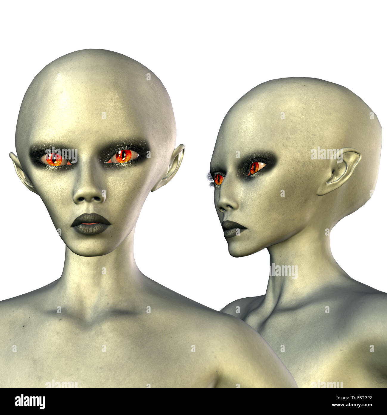 Alien mit roten Augen Stockfoto