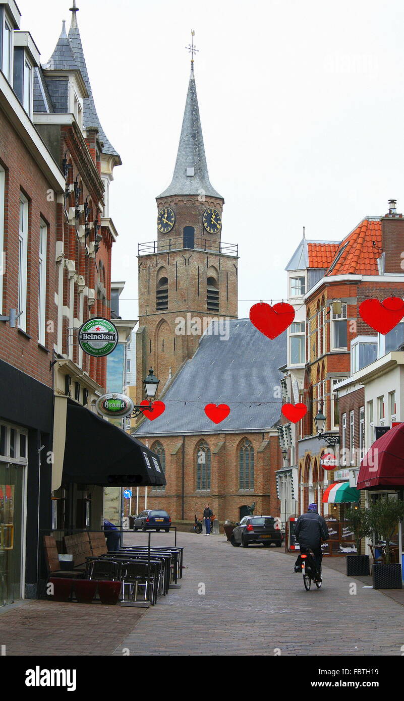 Scheveningen. Februar-21-2010. Valentinstag in einer Straße von Scheveningen. Niederlande Stockfoto