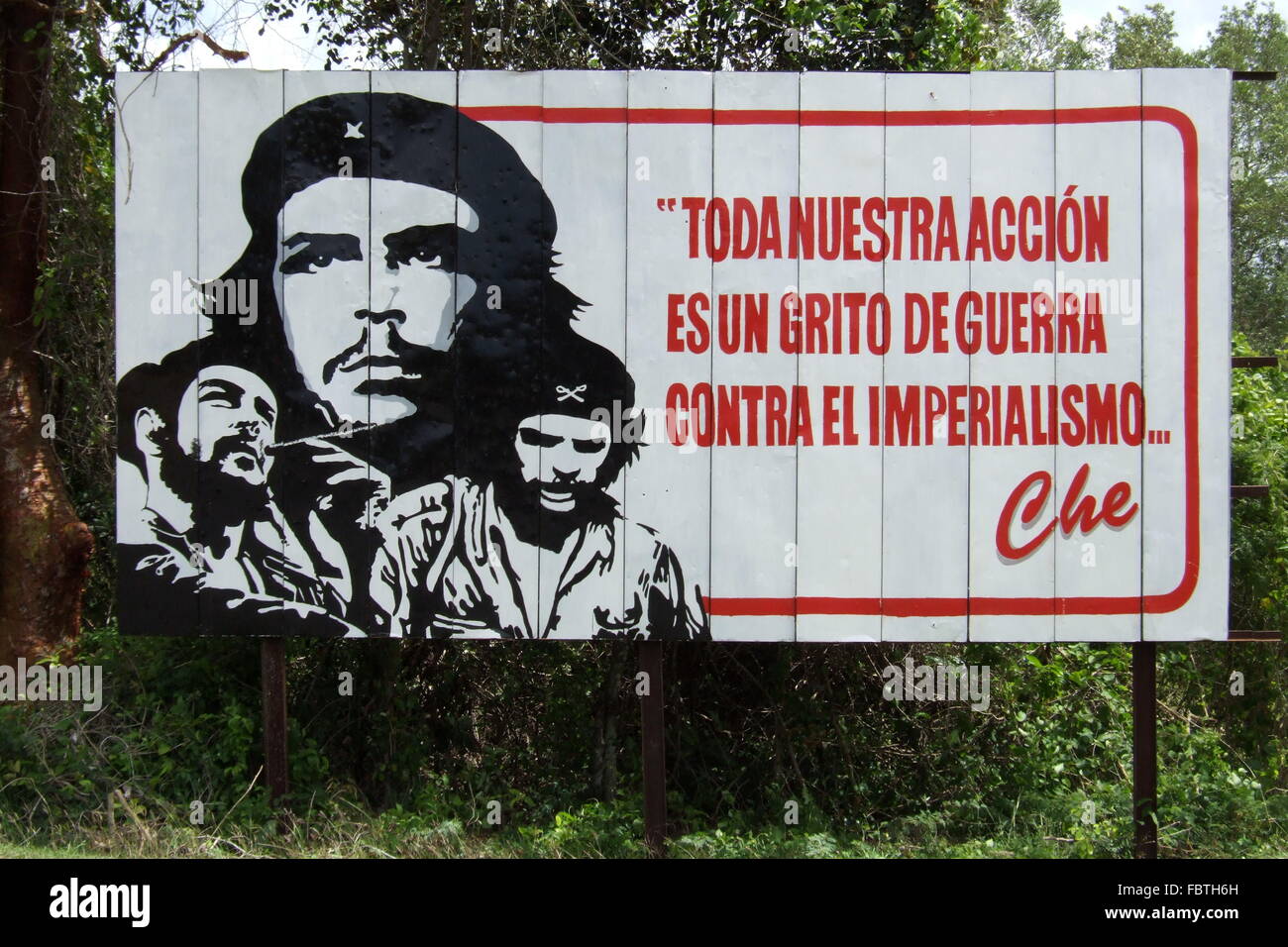 Straßenschild in Kuba / Che Stockfoto