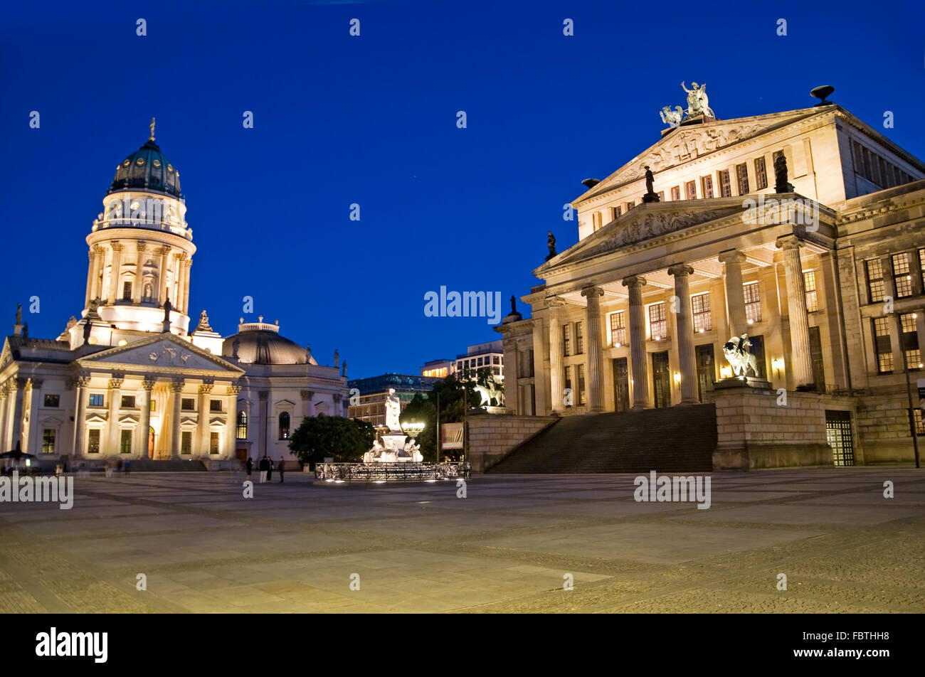 Berlin Gendarmenmarkt Sonnenuntergang Stockfoto
