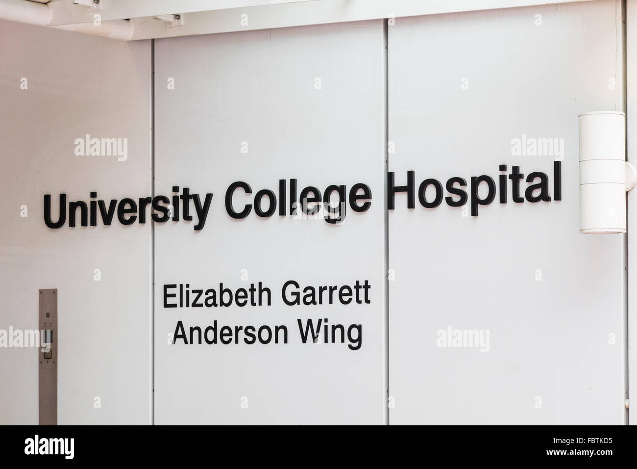Elizabeth Garrett Anderson Flügel Zeichen, London, England, U.K Stockfoto