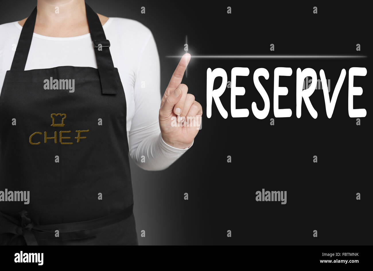 Reserve-Touchscreen wird von Gastkoch-Konzept betrieben. Stockfoto