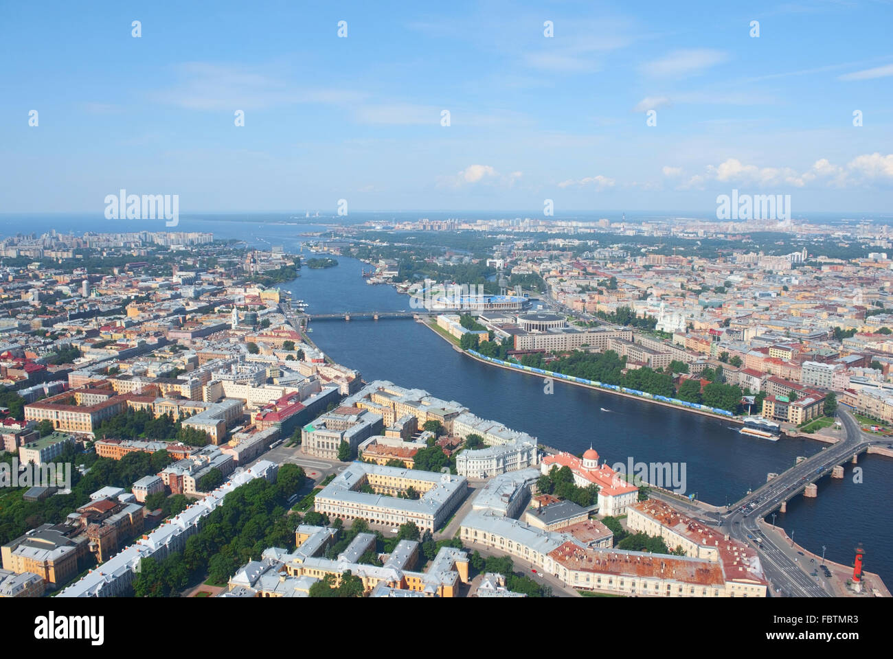 Birdseye Blick auf Sankt Petersburg Stockfoto