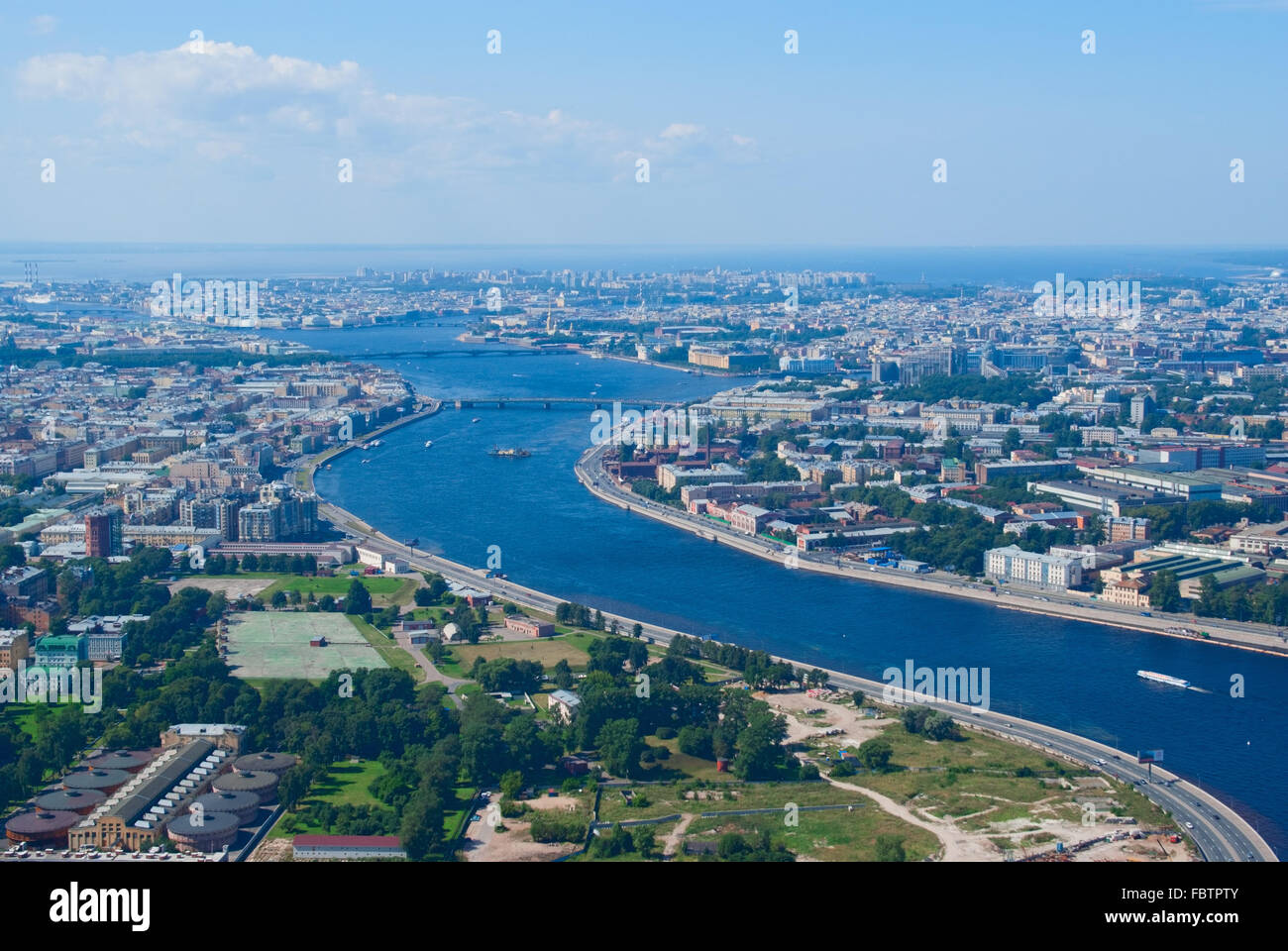 Birdseye Blick auf Sankt Petersburg Stockfoto