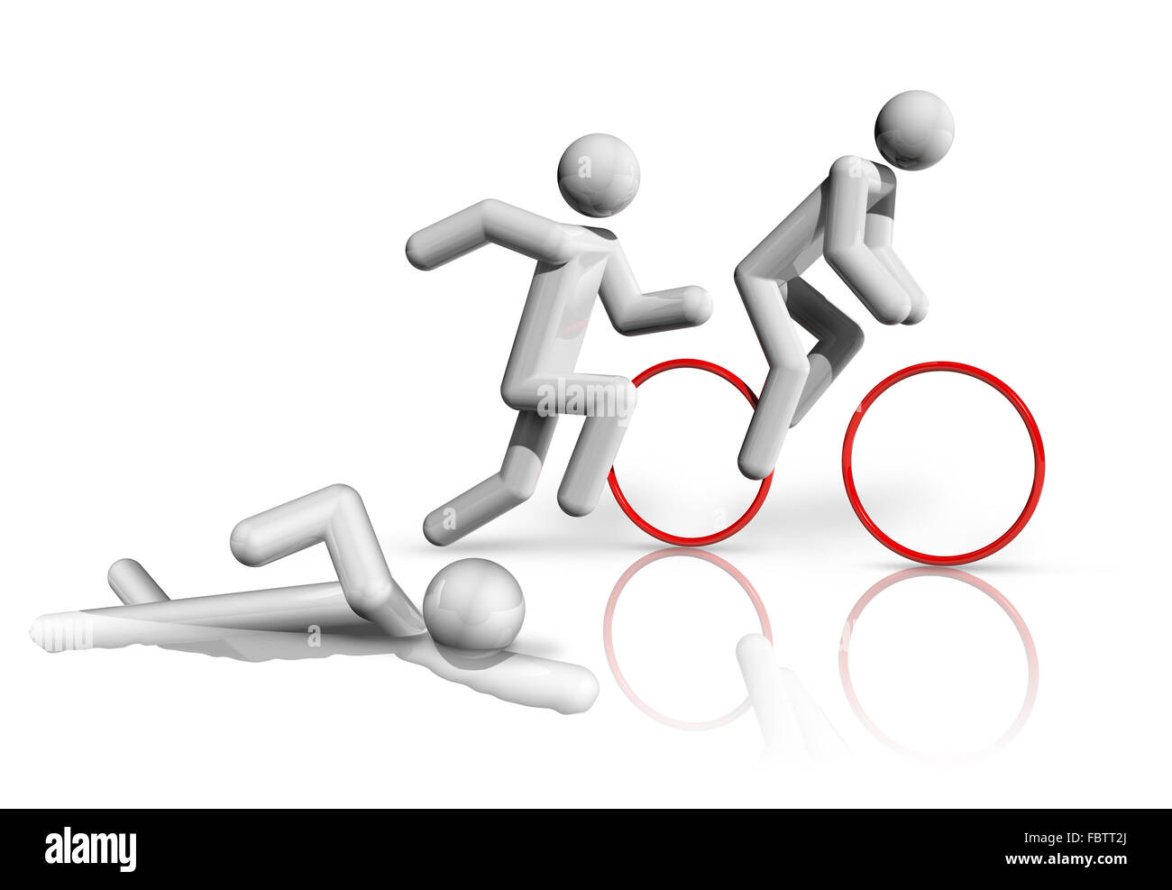 Triathlon 3D-Symbol Stockfoto