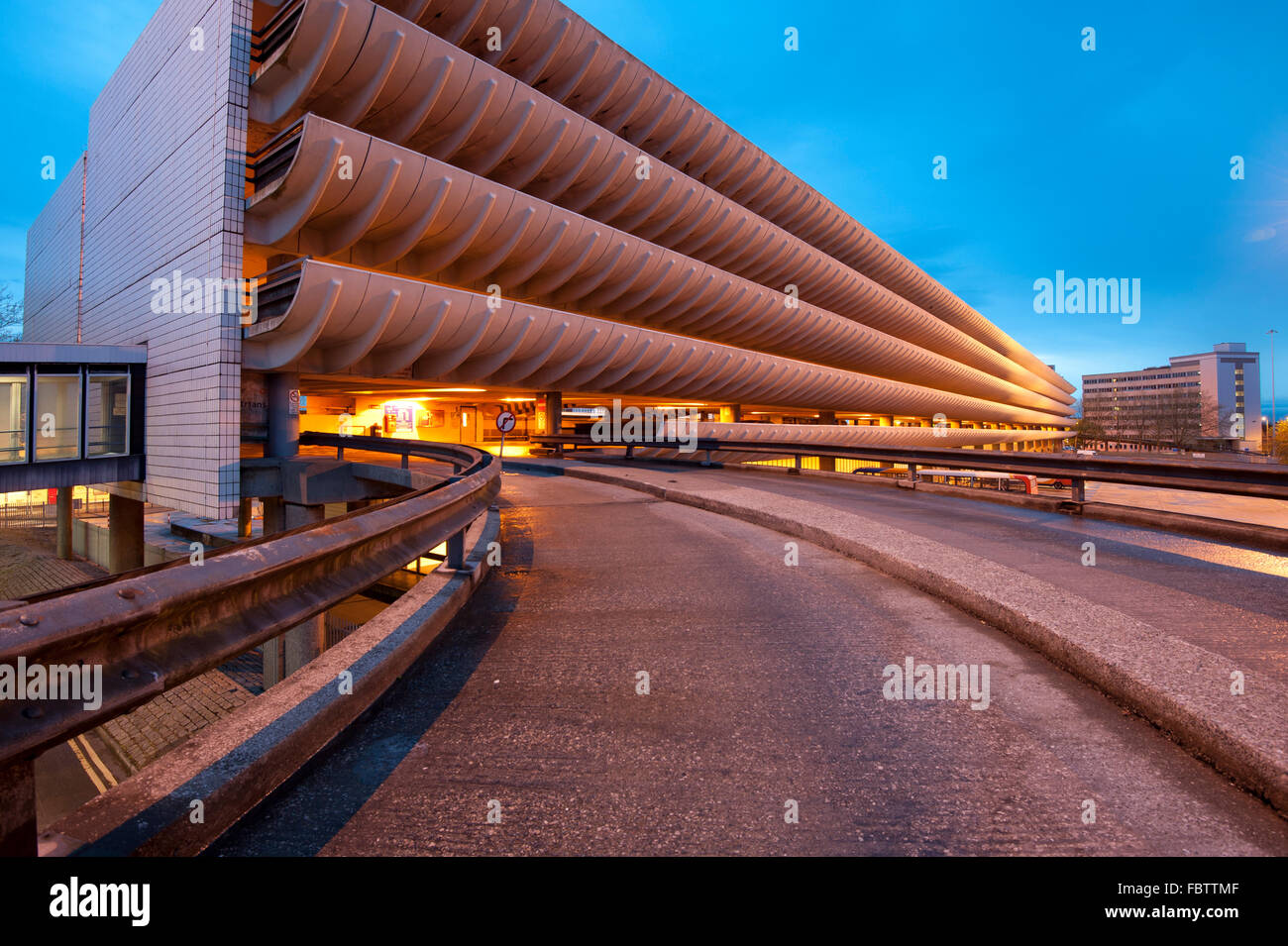 Preston Busbahnhof ist als ein großartiges Beispiel für die brutalistische Architektur-Stil zitiert worden. Stockfoto