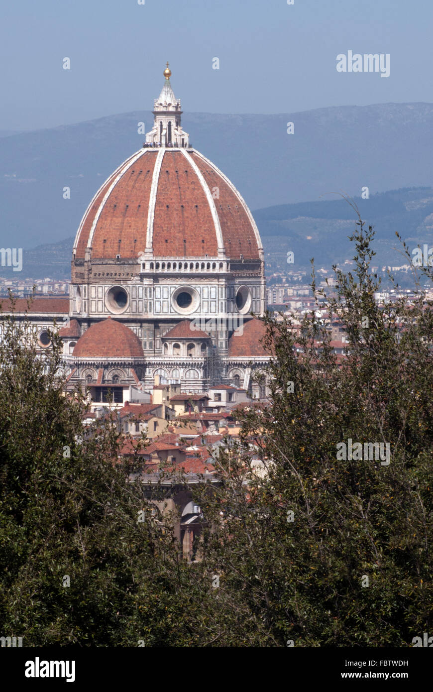 Kathedrale von Florenz von Piazzale Michelangelo Stockfoto