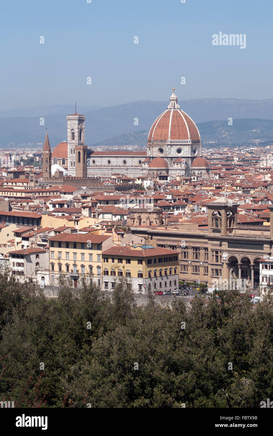 Kathedrale von Florenz von Piazzale Michelangelo Stockfoto