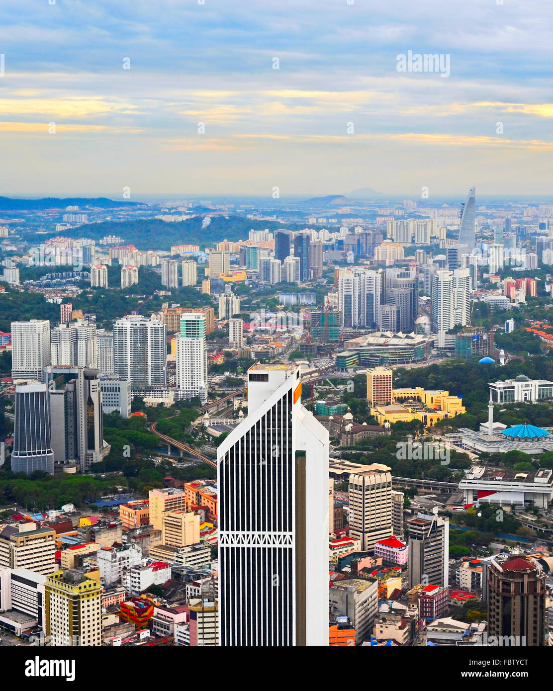 Skyline von Kuala Lumpur bei Sonnenuntergang. Malaysien Stockfoto