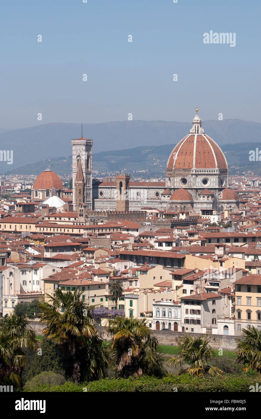 Kathedrale von Florenz von Piazzale Michelangelo Stockfoto